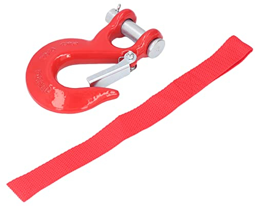 Gancio per forcella di traino, gancio per forcella antiruggine 8000 libbre Capacità limite 3/8 pollici per porta per il sollevamento per fuoristrada(rosso)