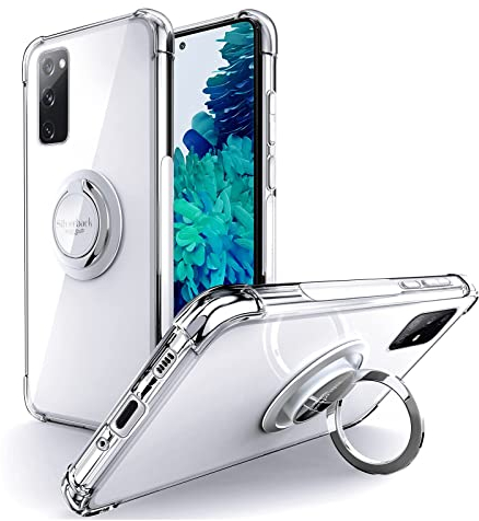 Silverback für Samsung Galaxy S20 FE Hülle, Handyhülle Samsung S20 FE mit 360° Ring Halter Schutzhülle TPU Cover Stoßfester Stoßfänger Weiche Dünn für Samsung Galaxy S20 FE Case - Transparent