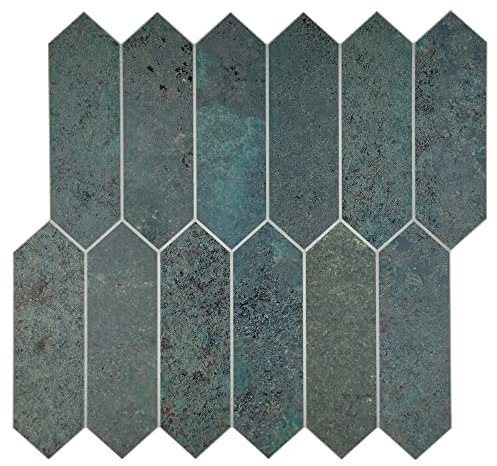 SUNWINGS Backsplash Tile for Kitchen Peel and Stick, Stone Composite Self Adhesive Tiles Faux Marble Pattern Long Hexagon Mosaic Wall Tile for Kitchen, 12 Inch x 11.22 Inch 10 Sheets Bronze