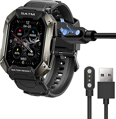 Blueshaweu Ladekabel Kompatibel mit Bengux C20 Smartwatch 1,72 Zoll, Kabel Ladegerät Ladestaion für Bengux C20/ KOSPET Tank Pro / C20 Smartwatch (schwarz)