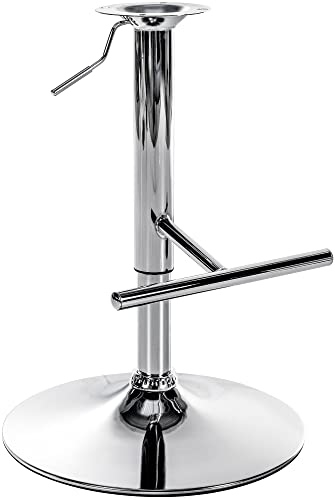 CLP Barhocker-Gestell Mit T-Fußstütze I Höhenverstellbare Barstuhl-Säule I 10 x 10 cm Lochabstand, Farbe:Chrom