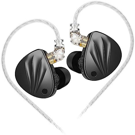 KZ Krila 1DD+1BA - Auriculares intraurales sintonizables HiFi con cable con afinación de 4 niveles y 16 opciones de afinación, cable desmontable de 2 pines, enchufe de 3,5 mm (sin micrófono)
