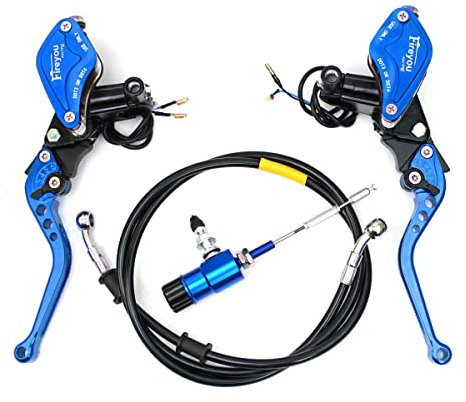 Kit de leviers CNC pour moto, maître-cylindre de frein d'embrayage hydraulique de 22 mm compatible avec moto, tout-terrain, scooter, Pit Bike, ATV (bleu)