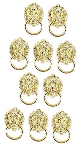 OSALADI 10stücke Vintage Löwenkopf Möbelgriff Zinklegierung Tür Und Schubladenringe Für Schränke Kommoden Und Ergonomisches Design Für Besseren Griff