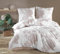 ZIRVEHOME Bettwäsche 155x220 weiß 4 teilig Set 100% Baumwolle bettbezug braun geblümt Kissenbezug 80x80 cm. Rohan V2