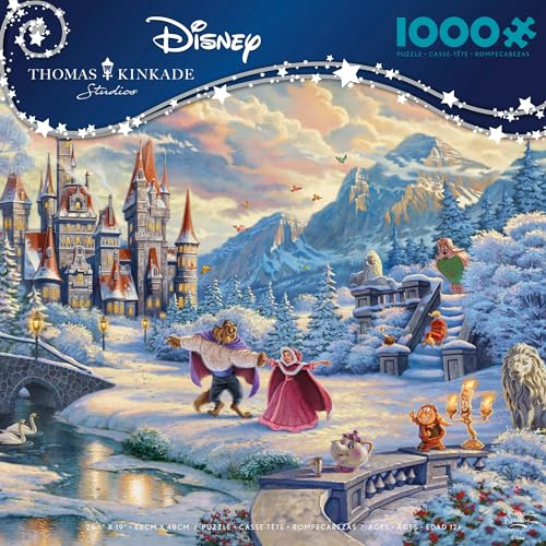 Ceaco - Disney - Thomas Kinkade - Die Schöne und das Biest Winter Enchantment - Puzzle mit 1000 Teilen