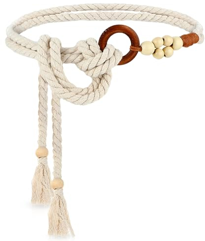 TIESOME Quastengürtel für Frauen, Skinny Quaste Gürtel für Frauen, Kleid Geflochtene Gürtel Skinny Geflochtene Bowknot Taille Gürtel Dünne Damen Gürtel Frauen Quaste Gürtel für Frauen Kleid (Weiß)