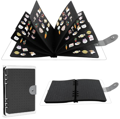 Pin Display Organizer, Broschen Pin Organizer aus Filz, zur Aufbewahrung von 350 Pins, mit 8 Herausnehmbaren Behältern, für Emaille Anstecknadeln, Schmucknadeln, Abzeichen (Schwarz)