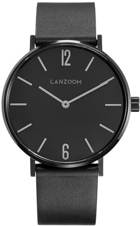 LANZOOM Herren-Armbanduhr, Quarzuhr, 316L Edelstahl, rundes Zifferblatt, minimalistische Uhren für Herren, Business, Freizeit, wasserdicht, Geschenk für Feiertage und besondere Anlässe, Grau, Business