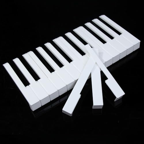 CARMOTTER Weiß-schwarze Klaviertasten, Klaviertasten-Set, Ersatz-Tuning-Reparatur-Komplett-Set mit Vorderseite für universellen Klavier-Ersatz zum Selbermachen (52 weiße Tasten), 1178924852
