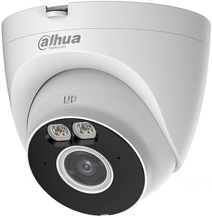 DAHUA Cámara de vigilancia de exterior/interior IP WiFi 4MP Full-Color 2.8mm con micrófono T4A-LED