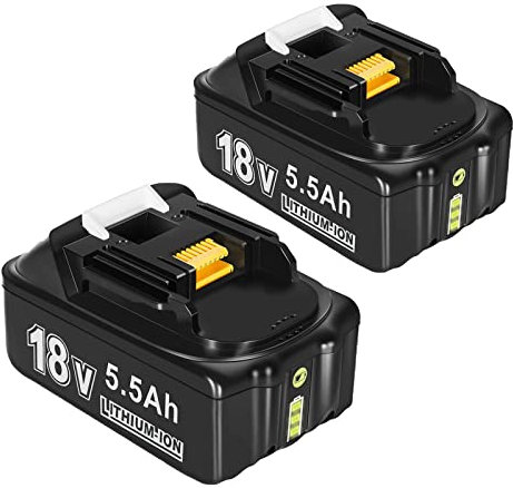 2X 18V 5,5Ah/5500mAh Ersatzakku für Makita Akku BL1850 BL1860B BL1860 BL1840B BL1840 BL1830 BL1835 BL1845 194204-5 LXT-400
