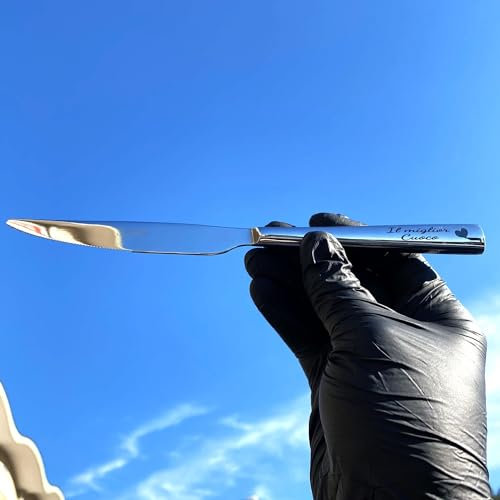 HALFA LASER Coltello inciso personalizzato con nome o frase, incisione e personalizzazione a scelta, regalo personalizzato, bomboniere, compleanno, anniversario