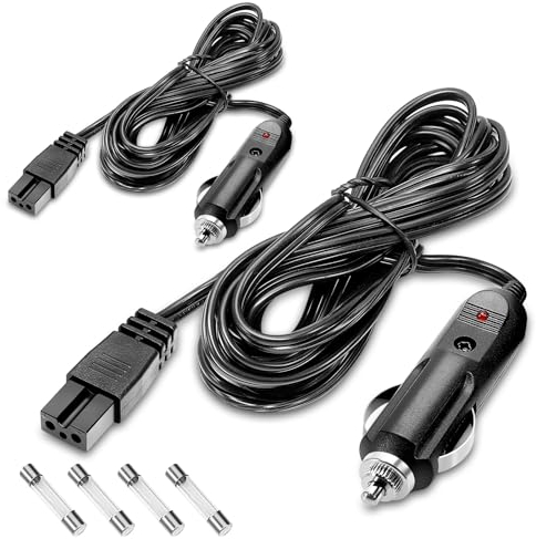 WOWLED 3m Car Cooler Box Car Replacement Cable,12V Mini Fridge Power Adapter Extension Cable for Portable Car Fridge Freezer, Electric Automotive Refrigerators(2pcs)