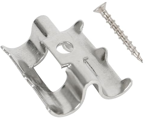 Lot de 100 vis de fixation pour terrasse, clips WPC, en acier inoxydable, de 7 mm, en acier inoxydable, avec vis, clips de fixation pour fermeture de sol en bambou (en forme de U avec crochets)