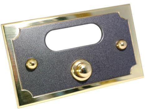 Neroni Mameli Campanello in Ottone Lucido e Verniciato Grigio Ghisa per Esterno abitazione - Porta Ingresso Casa, con Pulsante Elettrico - Modello Ottaviano - Made in Italy