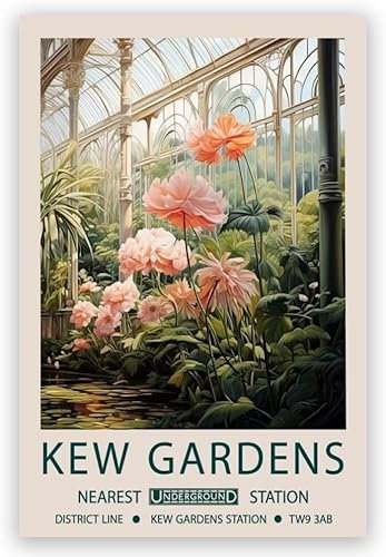 Rikin Liuff William Morris Kew Gardens Poster William Morris Blumen Wandkunst William Morris Drucke Retro Malerei Leinwand für Zuhause Bild Dekor 40x60cm Kein Rahmen