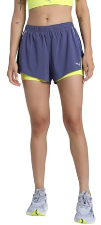 PUMA Women's Velocity 3 2-in-1 Running Shorts, Blue Crystal, L