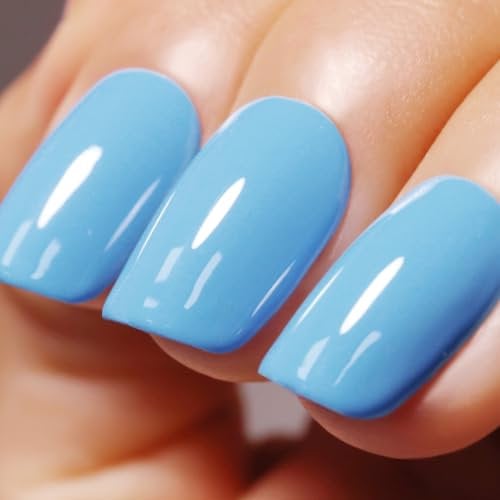 Ozzeal Gel Polish,15ML Light Pastel Blue Gel Nail Polish Macaron Spring Summer Soak off LED UV Gel Nail Polish Art Starter Manicure Salon DIY Nail Gel Polish