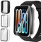 ivoler 3 Stück Hard PC Hülle mit Glas Displayschutz für Xiaomi Smart Band 9 Pro (Nicht für Xiaomi Smart Band 9), Vollständige Abdeckung Schutzhülle Kratzfest Schutz Case, 2 Transparent + 1 Schwarz