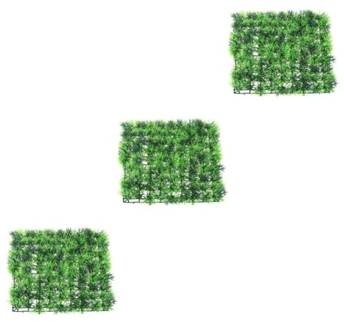 BESPORTBLE 3pcs Fish Tank Artificial Grass Rug Realistic Fake Turf Mat for Decoration Live Plants Aquatic Decor