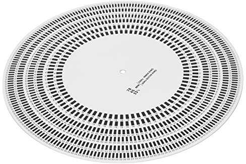 -Kalibrierungsscheibe mit Einem Doppelseitigen Tachometer für -Plattenspieler Geschwindigkeitserkennung, für Platten Entbaus, ABS Schwarz und Weiß, 1Pack