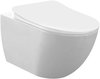 Creavit RIMOFF - Inodoro colgante blanco mate con función bidé, boquilla de acero inoxidable, antibacteriana, agua fría