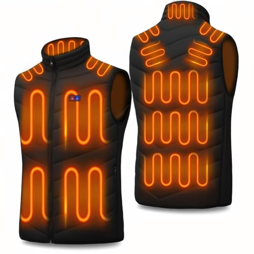 Heated Vest for Women and Men, Heating Vest with 17 Heating Zones & 3 Adjustable Temperature, Electric USB Rechargeable Winter Thermal Vest Warm for Outdoor Camping Riding Hiking(Battery Not Included)