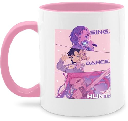 Tasse Tassen 325ml - Anime - Sing. Dance. Hunt. - Kostüm K-Pop Merch - 325 ml - Rosa - hunters kpop anime-tasse animation k pop dämon jäger geschenk dämonhunter cups geschenke