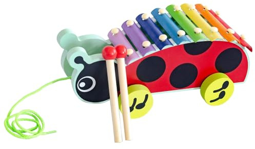 LLTCMYGS Montessori-Marienkäfer-Ziehharmonika-Spielzeug, Musikinstrumente für Kleinkinder