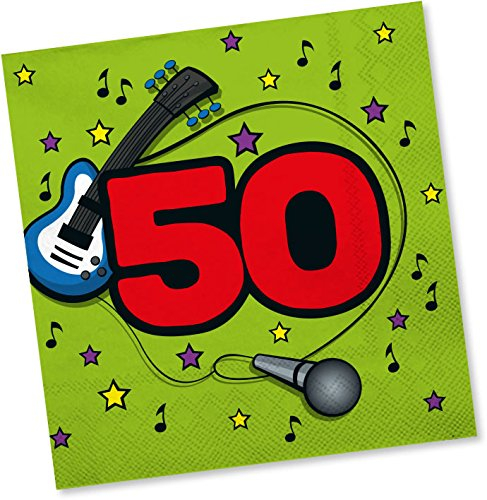 20 Servietten * SUPER ... ICH BIN JETZT 50 * für den 50. Geburtstag von DH-Konzept // Music Napkins Papierservietten Party Set Jahre