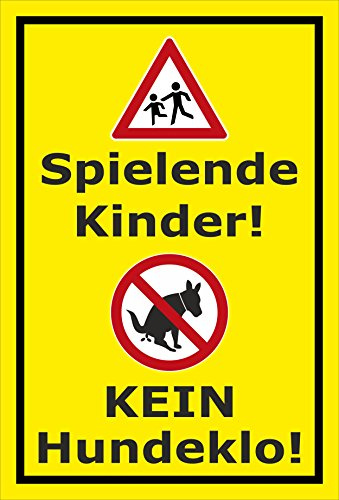Melis-Folienwerkstatt Schild Kinder - Kein Hundeklo - 15x10cm - Bohrlöcher - 3mm Hartschaum – 20 VAR S00187-012-C