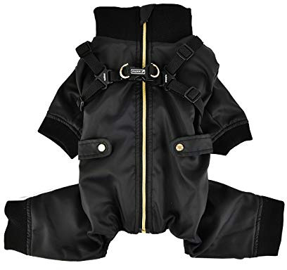 Puppia plsd-jp1663-bk-l Granat Pet Hundemantel, schwarz, groß