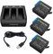 Smatree 3 Batteries with 3 Channel Charger Compatible with GoPro Hero 8 Black / 7/6 Black and Hero 5 Black Firmware V2.70