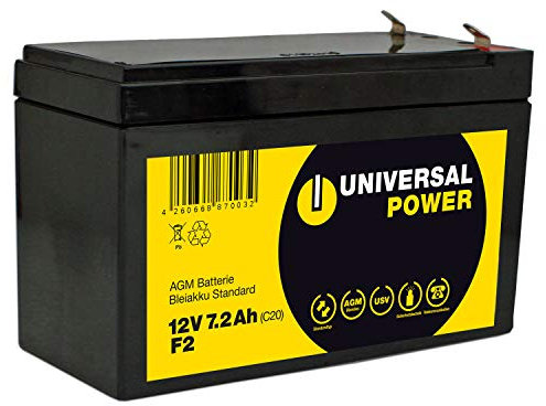 Universal Power 12-7.2 F2 12V 7,2Ah AGM Batterie USV Akku wartungsfrei Anschluss F2