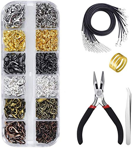 Kissral Schmuckherstellung Set Schmuckherstellungs Zubehör Set, Schmuckwerkzeuge Reparatur Kit, DIY Schmuck Basteln mit Zangen Set für Ohrringe Armband Halskette DIY Anfänger