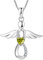 FJ Damen Schutzengel Halskette Anhänger 925 Sterling Silber Infinity Unendlichkeit Kette Peridot August Geburtsstein Halskette Engel Schmuck Geschenke für Frauen Mädchen