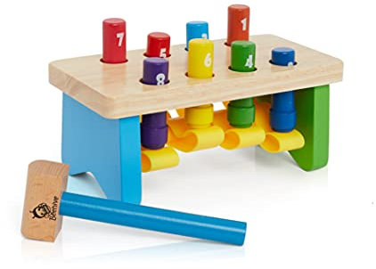 Hammer Pounding Poun-A-Peg Bench Wooden Toy Workbench Age 18 Months 2 3 Beehive Toys