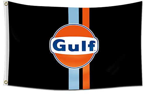 Arbinger Gulf Racing Banner Flagge Porsche Formel 1 F1 Race Team Garage Tankstelle HD Druck / Vibrat Farbe / 150D Polyester