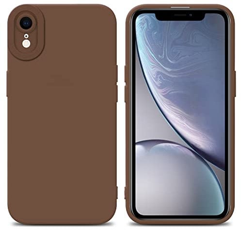 cadorabo Housse Compatible avec Apple iPhone XR en Fluid Marron - Étui de Protection en Silicone TPU Flexible