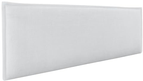 DHOME Plain Natural Leinen Kopfteil mit Einfassung gepolstertes Kopfteil Bett Modernes Schlafzimmer TOP Trending (Weiß, 160cm (Betten 150/160))