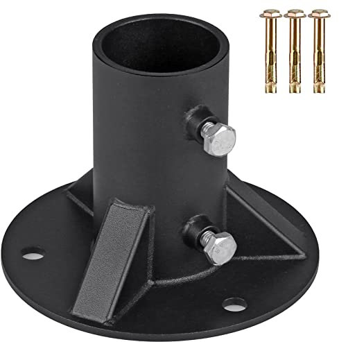 Insaga Round Post Holder, 52mm Round Fence Post Bracket Heavy Duty Round Post Base Support for Chain Link Fence Post/Deck/Railing/Mailbox/Concrete Post