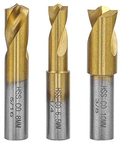 Bestgle Juego de cortadores de soldadura, brocas de corte de soldadura HSS rotativas,brocas de corte recto Taladro De Eliminación De Puntos De Soldadura