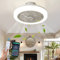 OERIY Ceiling Fans with Lights and Remote, 45CM LED Modern Flush Mount Ceiling Fan with Light, 6 Speed Dimmable Low Profile Ceiling Fan Timming Reversible Bladeless Ceiling Fan Kitchen Bedroom (White)