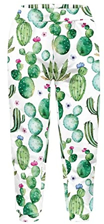 Dolyues Mädchen Sportbekleidung Casual Lange Regular Sweatpants für Alter 4-15 Kinder Weiche Hose, Grüner Kaktus, 8-9 Jahre
