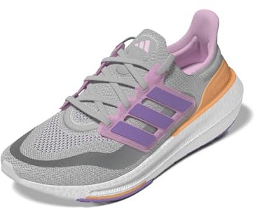 adidas Sneaker ultraleggere da donna, Grigio/Viola Fusion/Acido Arancione, 5