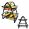 HENGMEI Fruits Étagère à fruits Corbeille à fruits 2 étages Porte-bol à fruits Cuisine Corbeille à tartes Corbeille à pain Porte-légumes pour la cuisine, Noir