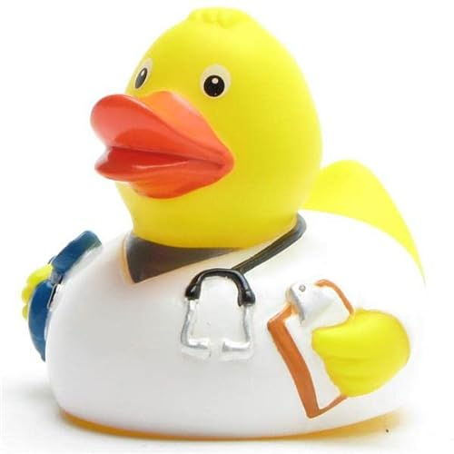 Badeente Krankenpfleger I Quietscheentchen I L: 8 cm I inkl. Badeenten-Schlüsselanhänger