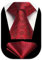 HISDERN Krawatten Rot Herren Formelle Klassische Krawatte mit Einstecktuch Hochzeit Karierte Herrenkrawatte und Taschentuch Set für Männer