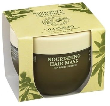 Olivolio Haarmaske mit 93% natürlichen Inhaltsstoffen & 100% Bio Olivenöl & für dünnes und sprödes Haar - 250 ml